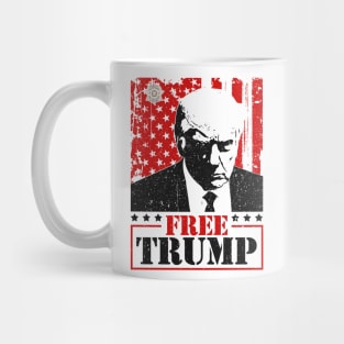 Free Trump Mugshot America vintage Flag Mug